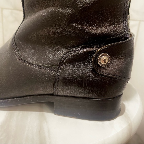 FRYE Melissa Button Back Zip Black Leather Boots Women’s Size 7 - Picture 5 of 17
